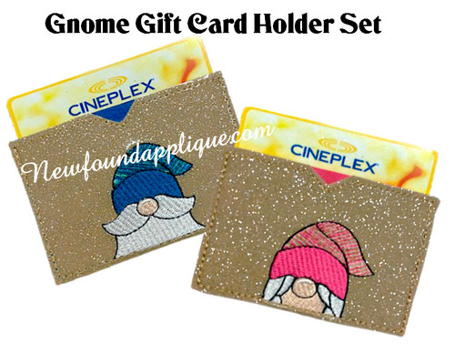 In The Hoop Gnome Gift Card Holder Embroidery Machine Design set