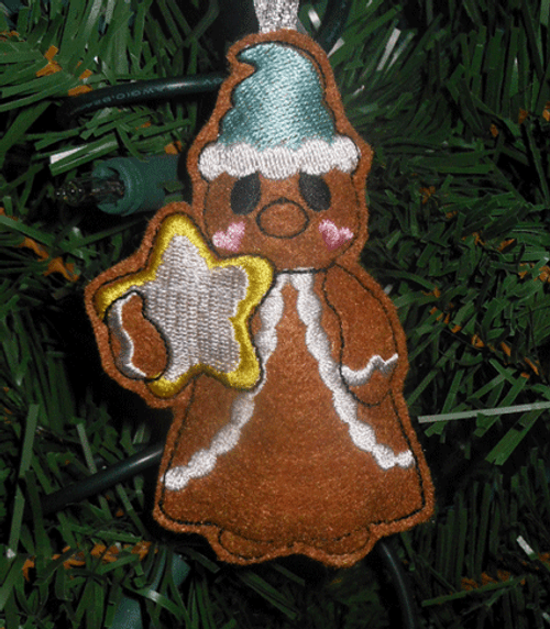 In The Hoop Sweet Ginger Wise Man With Star Ornament Embroidery Machine Design