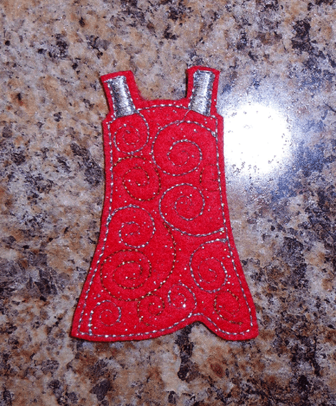 In The hoop Glitter Dance Recital Dress for Fun Felt Dolls Embroidery Machine Design