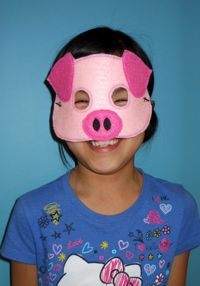 In The Hoop Felt Pig Mask Design For Embroidery Machine