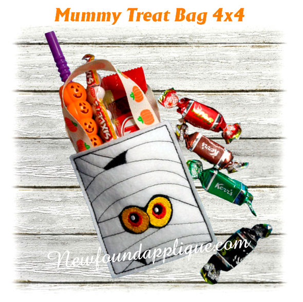 In The Hoop Mummy Treat Bag Embroidery Machine Design