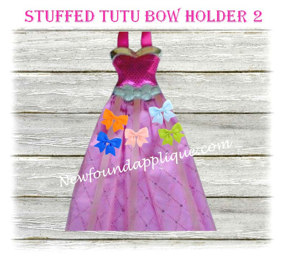 In The Hoop Stuffed Bow Holder 2 Dress Embroidery Machine Design