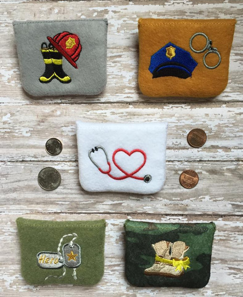 In The Hoop Home Town Hero Coin Purse Embroidery Machine Design Set