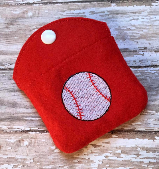 In the hoop Baseball Coin Purse Embroidery Machine Design