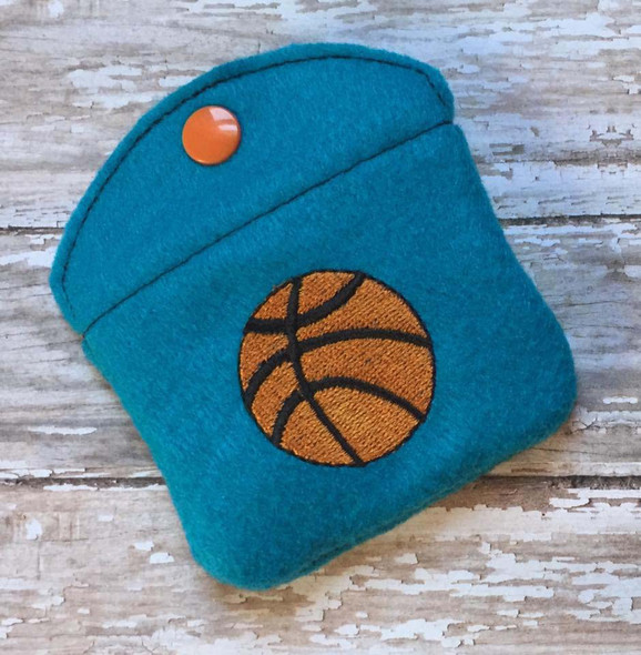 In The Hoop Basket Bal Coin Purse Embroidery Machine Design