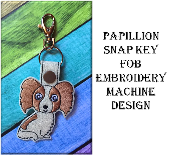 In The Hoop Papillion Key Fob Embroidery Machine Design