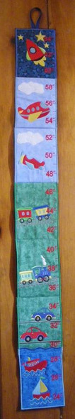 In The Hoop Boys Transportaion Growth Chart embroidey Machine design