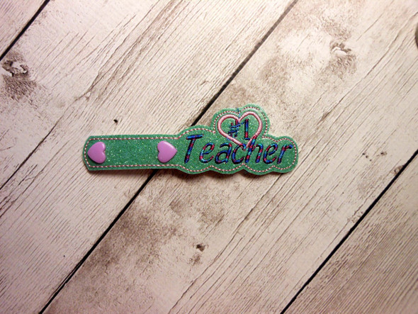 In the hoop Key Fob #1 Teacher Embroidery Machine Design