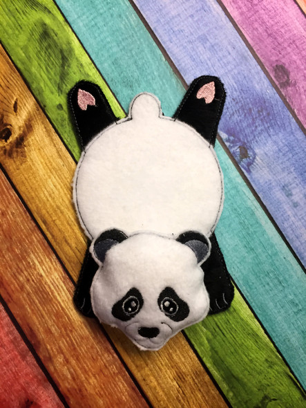 In the hoop Flat Panda Bear Coaster Embroidery Machine Design