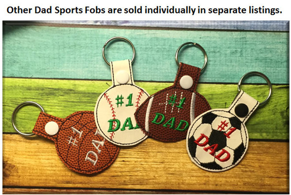 In The Hoop Football Dad Key Fob Embroidery Machine Design