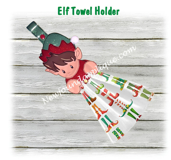 In The Hoop Elf Towel Holder Embroidery Machine Dessign