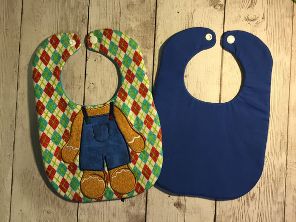 In The Hoop Ginger Boy Body Bib Embroidery Machine Design