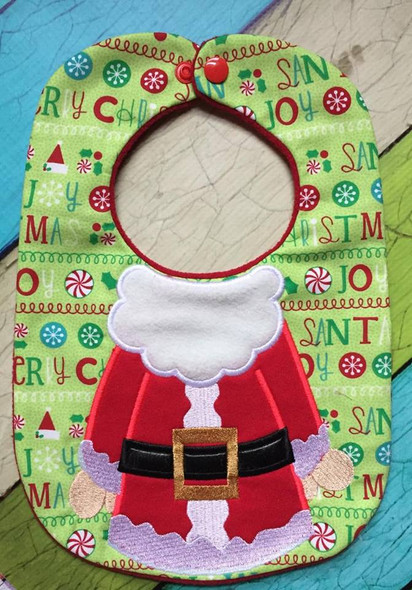 In the Hoop Santa Body Baby Bib Embroidery Machine Design