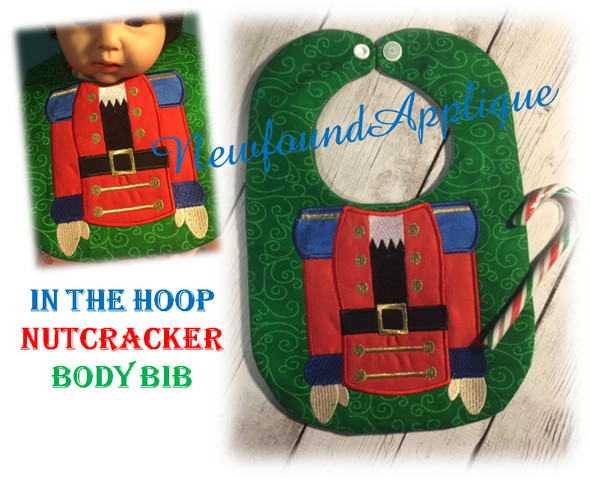 In The Hoop Nutcracker Bib Embroidery Machine Design