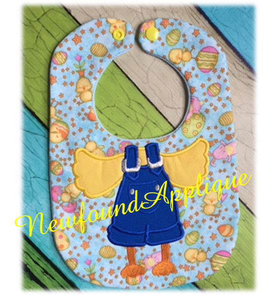 In The Hoop Easter Chick Baby Bib Applique EMbroidery Machine Design