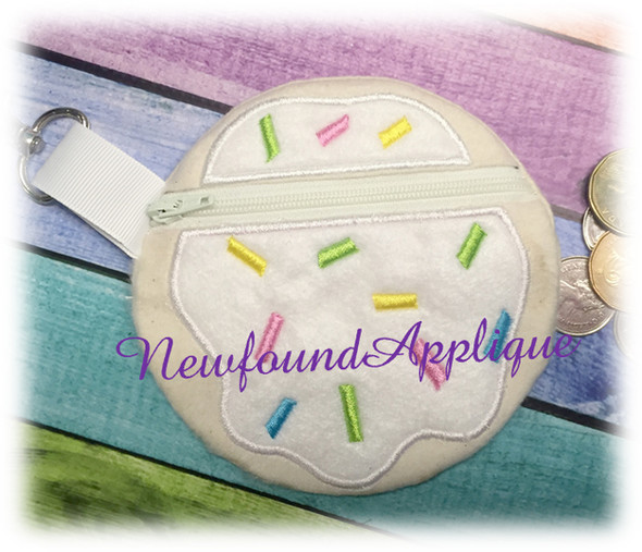 In The Hoop Cookie With Sprinkles Zipped Case Embroidery Machine Design for 5x7 hoop