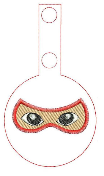 In The Hoop Ninja Key Fob Embroidery Machine Design