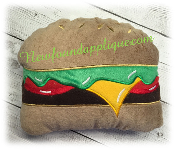 In The Hoop Hamburger Stuffy Embroidery Machine Design