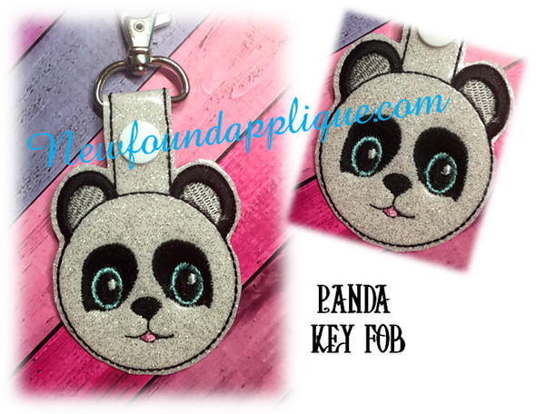 In The Hoop Pandy Snap Key Fob Embroidery Machine Design