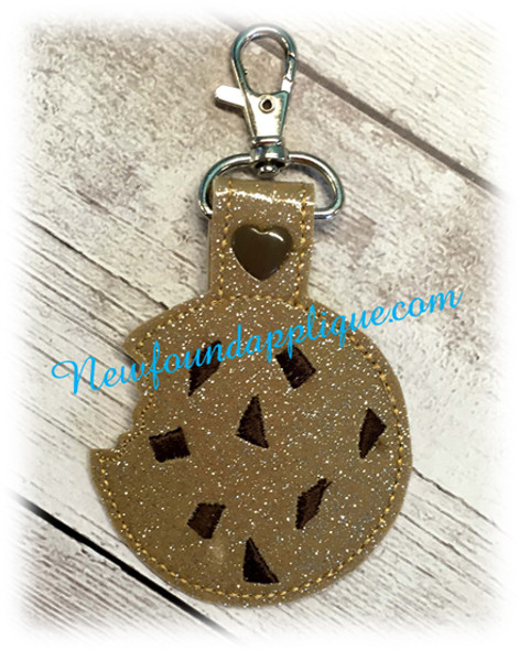 In The hoop Key Fob Cookie with Choc Chunks Embroidery Machine Design