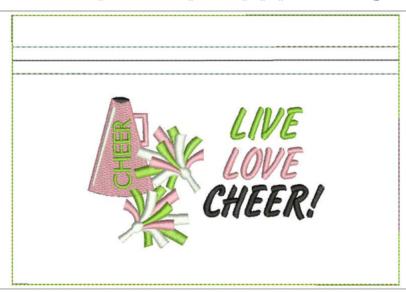 In The Hoop Cheer Zipped Case Embroidery Machine Design