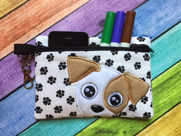 In The Hoop Jack Russell Zipped Case Embroidry Machine Design