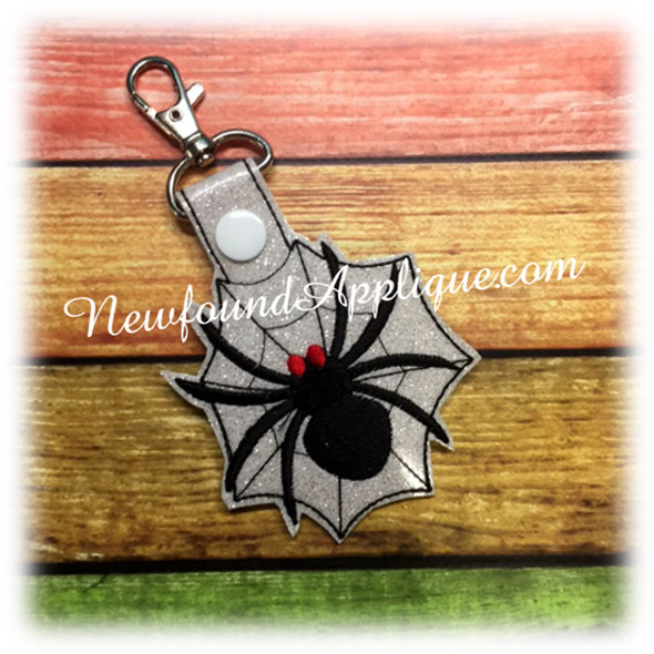 In The Hoop Spider Snap Key Fob Embroidery Machine Design