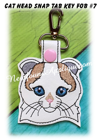 In the Hoop Cat Head Key Fob #7 Embroidery Machine Design