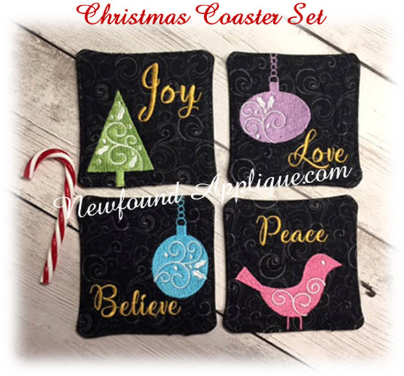 In The Hoop Christmas Coaster 2017  Embroidrey Machine Design Set
