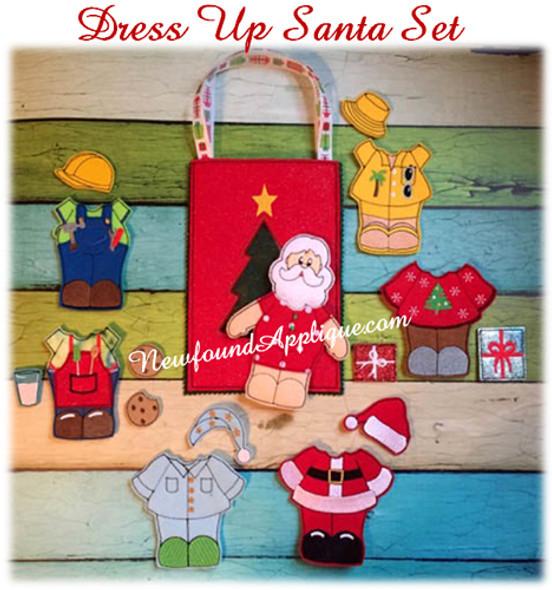 In The Hoop Santa Dress Up Doll Embroidery Machine Design Set