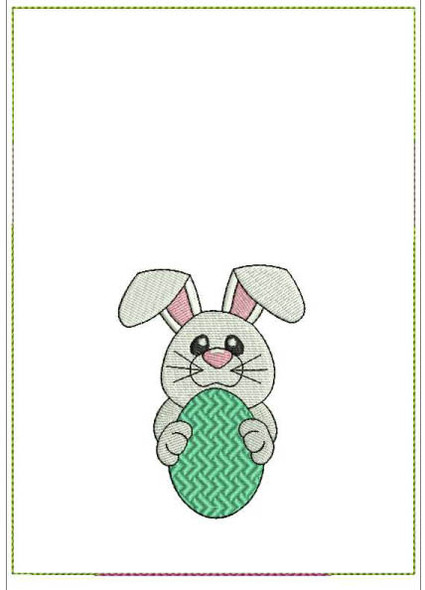 In The Hoop Easter Bunny Draw String Bag Embroidery Machine Design