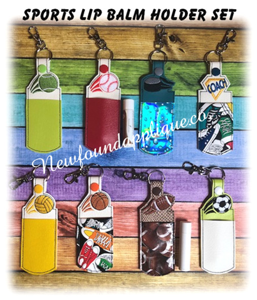 In The Hoop Sports Lip Balm Holder  Piece Embroidery Machine Design Set