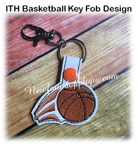 In The Hoop Basketball Key Fob Embroidery Machine Design