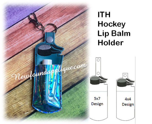 In The Hoop Hockey Lip Balm Holder Embroidery Machine Design