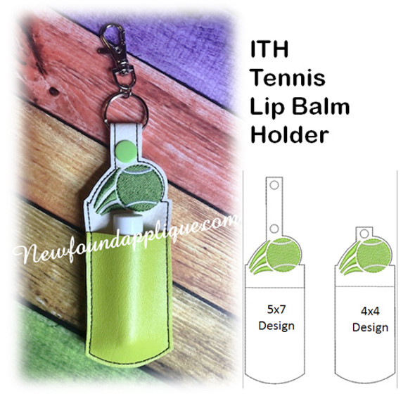 In The Hoop Tennis Lip Balm Holder Embroidery Machine Design