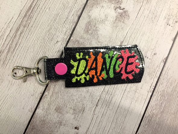 In The Hoop Paint Splatter Dance Key Fob EMbroidery Machine Design
