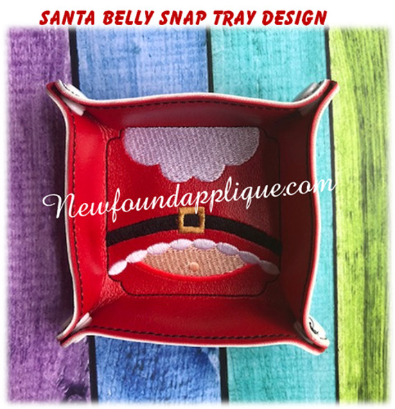 In The Hoo Santa Belly Snap Tray Embroidery Machine Design