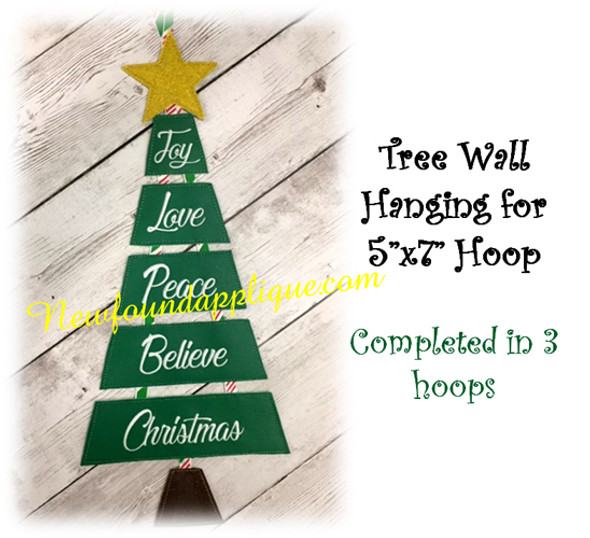 In The Hoop Tree Wall Hanging Embroidery Machine Design