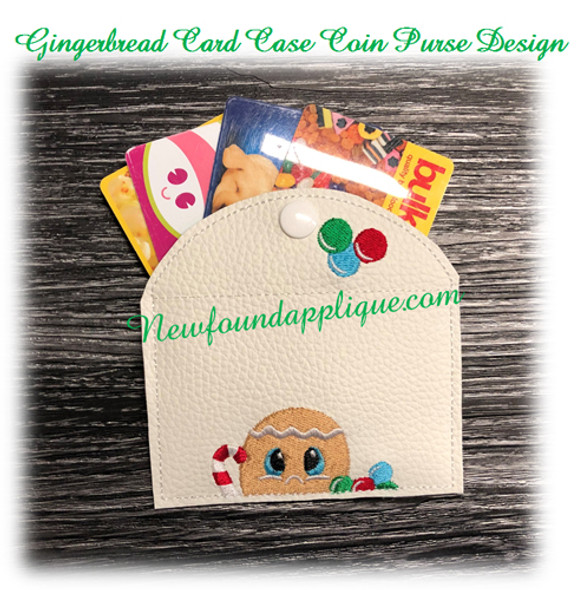 In The Hoop Gingerbread Card Coin Purse Case  Embroidery Machine Design