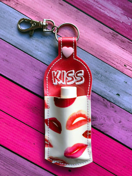 In  The Hoop Kiss Valentine Lip Balm Holder Embroidery Machine Design