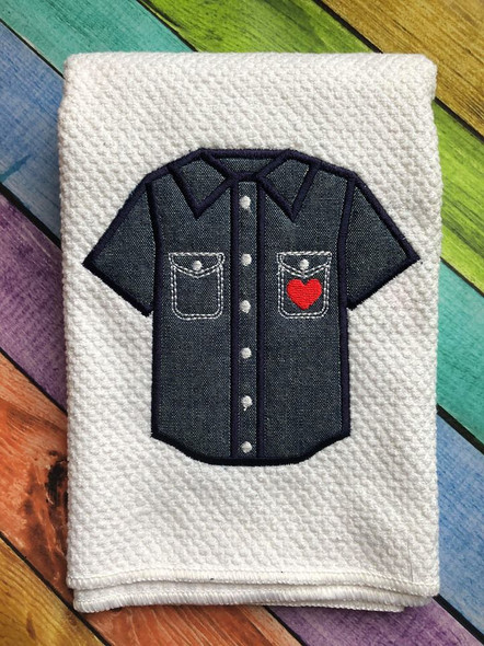 Shirt Applique With Heart Embroidery Machine Design Applique