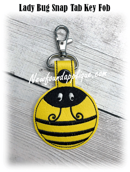 In The Hoop Bumble Bee Key Fob Embroidery Machine Design