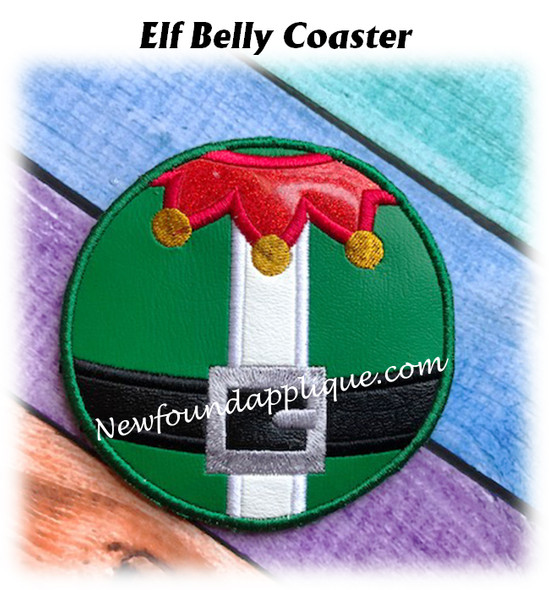 In The Hoop Elf Belt Belly Coaster Embroidery Machine Design