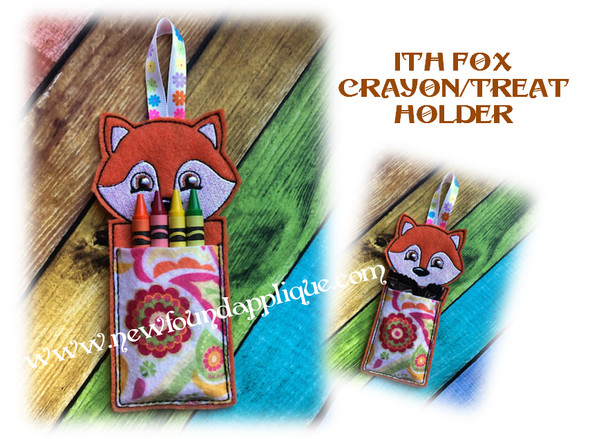 In The Hoop Fox Crayon/Treat Holder Embroidery Machine Design