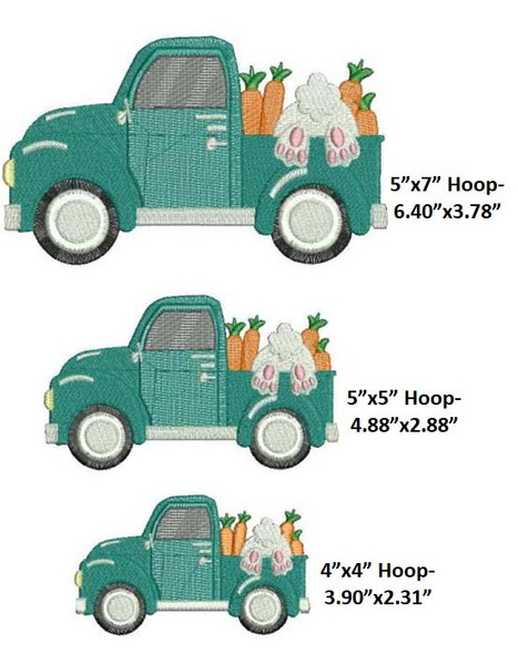 Easter Truck Embroidery Machine Design