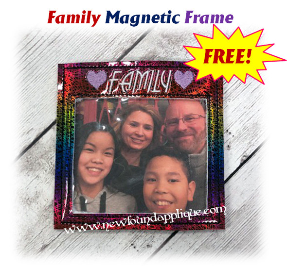 In The Hoop Family Magnetic Picture Frame Embroidery Machine Design