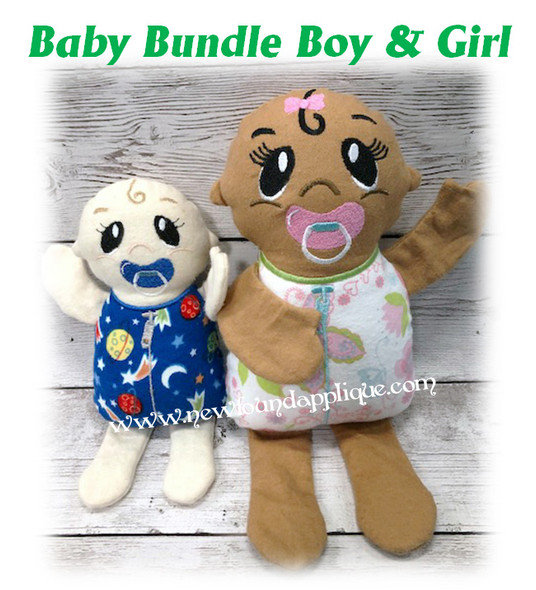 In The Hoop Baby Bundle BOY N GIRL Stuffed Toy Embroidery Machine Design Set