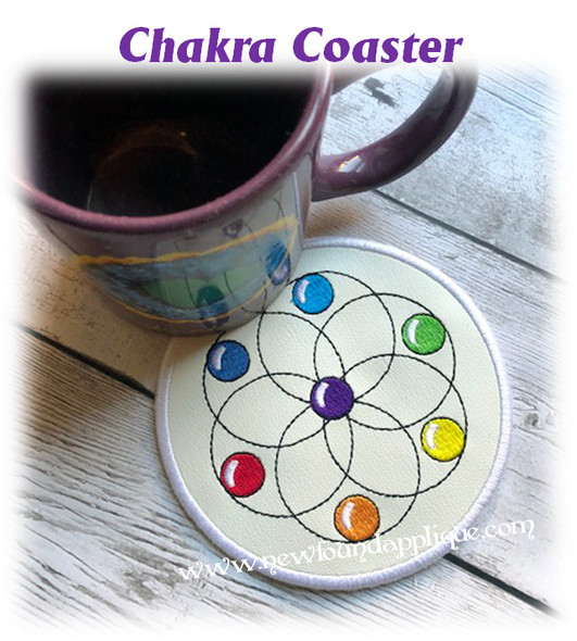 In The Hoop Chakra Coaster Embroidery Machine Design