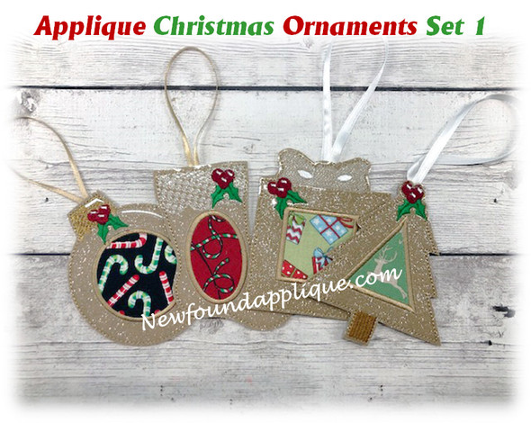 In The Hoop Applique Ornament Embroidery Machine Design Set 1