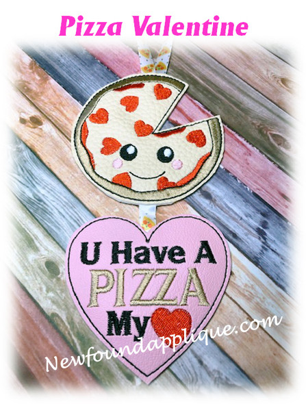 In The Hoop Pizza  Valentine Ornament Embroidery Machine Design